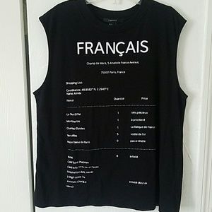 NWOT graphic black tank top